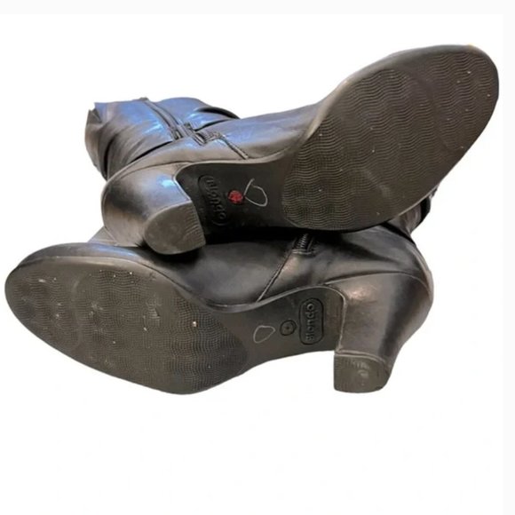 blondo heeled black boots ruched bow size 6 like new no tags - Picture 7 of 14